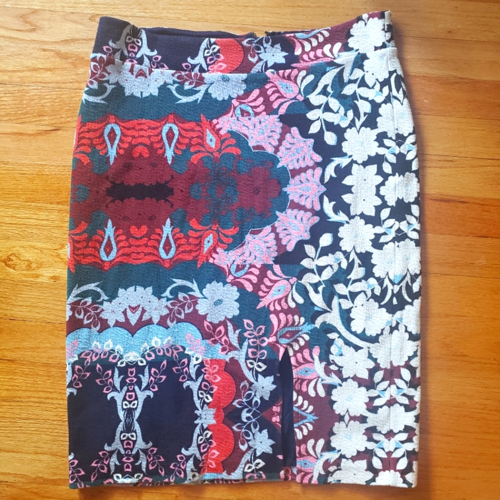 Anthropologie Maeve Multicolor Floral Pencil Skirt